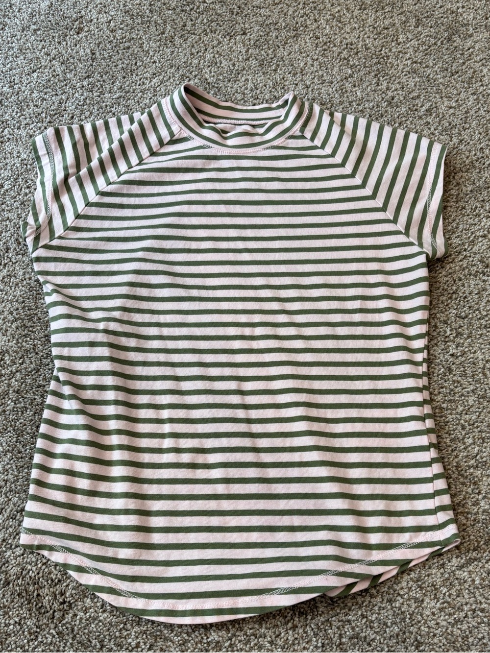 PILCRO Pink and Green Striped T Shirt S